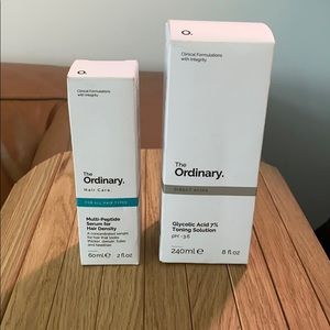 The Ordinary toner and hair serum bundle